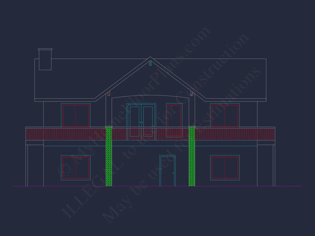 Charming 2-Bedroom Floor Plan with Vaulted Ceilings and CAD Designs