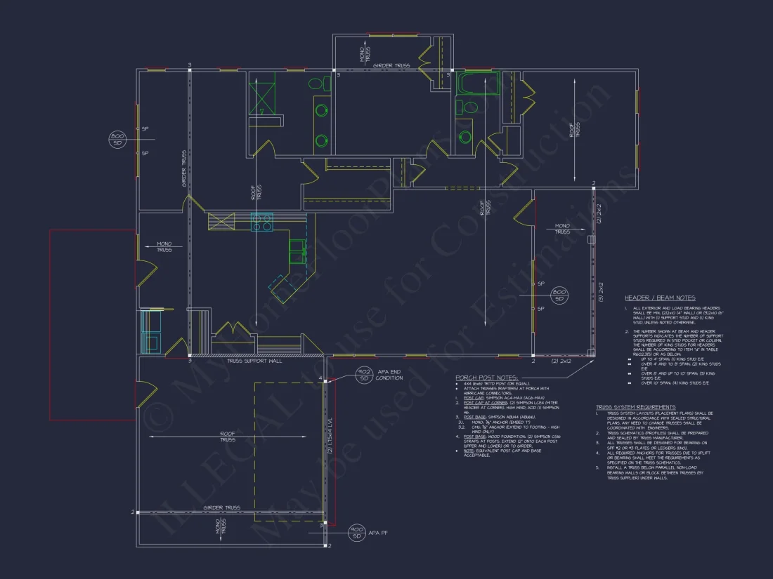 Craftsman house Plan with Open Floor Layout and 2-Car Garage