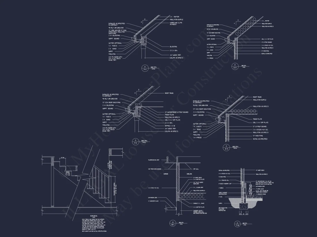 Craftsman house Plan with Detailed Floor Blueprint and CAD Designs