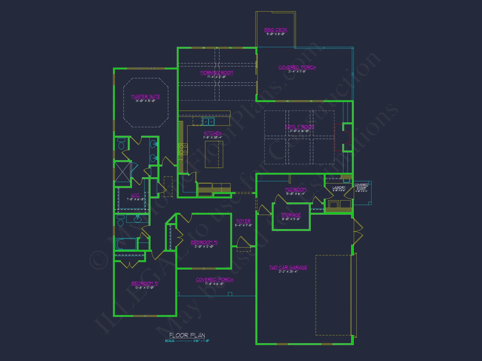 Craftsman house Plan with Detailed Floor Blueprint and CAD Designs