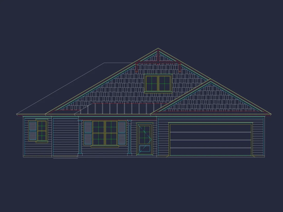 Elegant house Floor Plan with CAD Designs and Blueprint Details
