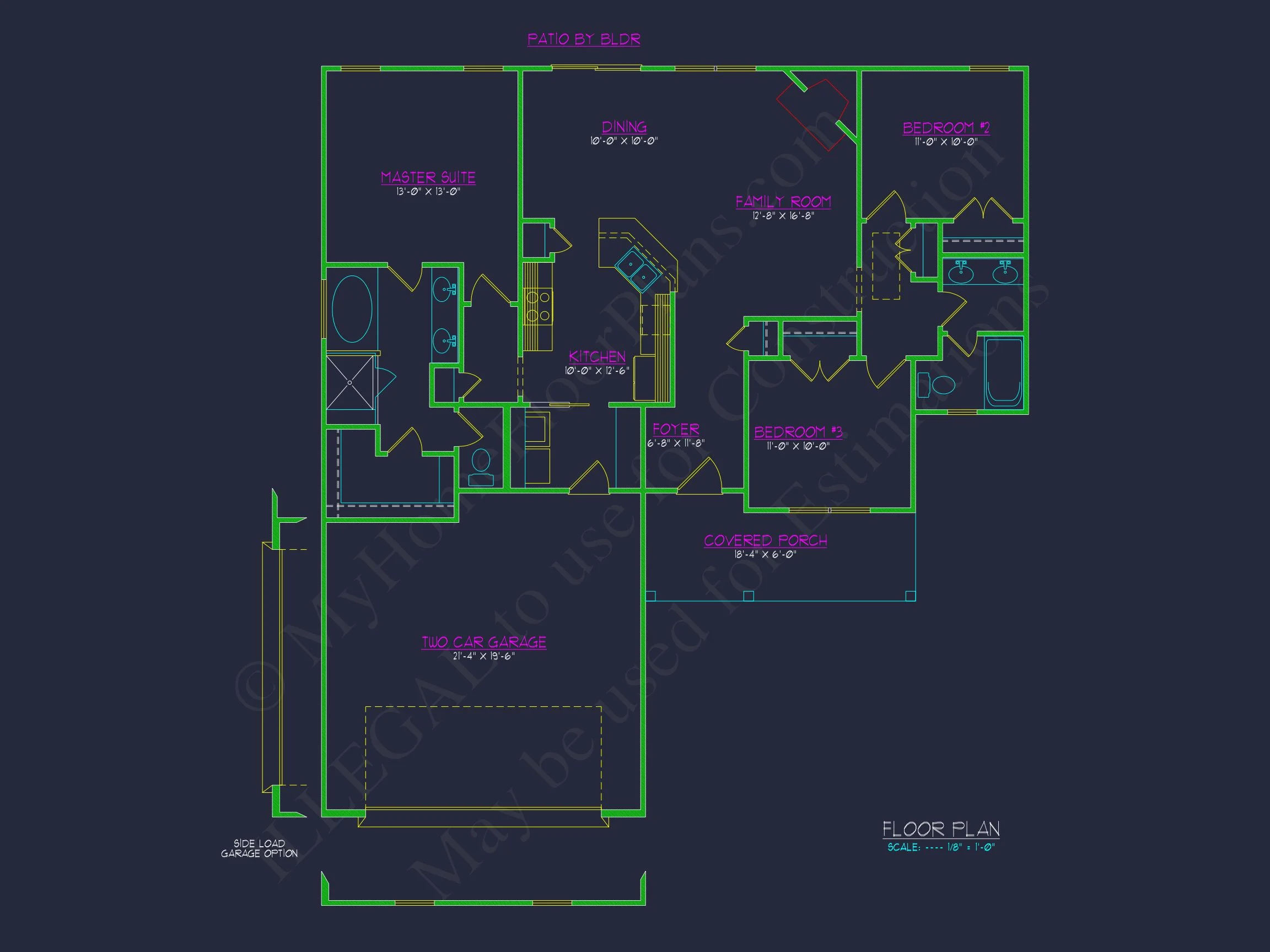 18-1020 HOUSE PLAN - Modern Ranch-Style House Plan with Open Floor and CAD Designs 7 Modern Ranch-Style house Plan with Open Floor and CAD Designs