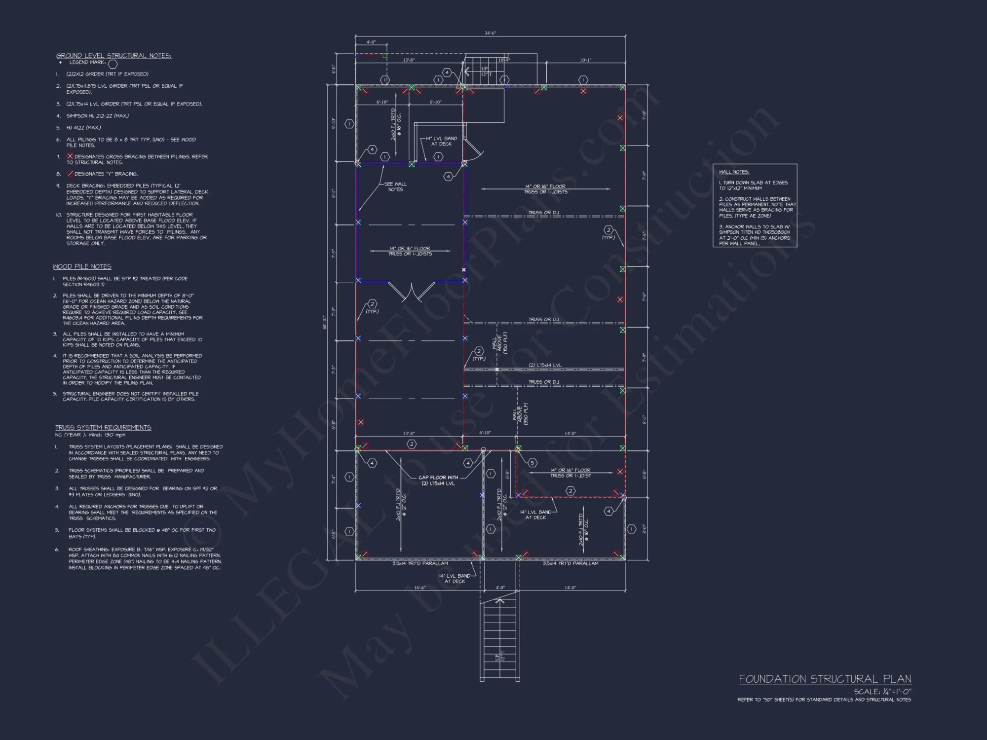 Beach house Plan with Open Floor Plan & Architectural Designs