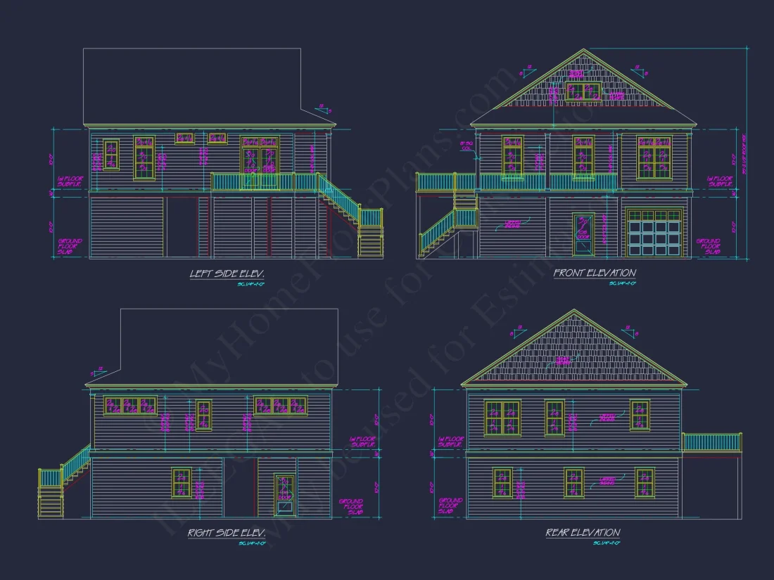 Coastal house Plan with Complete Floor Designs and Blueprints