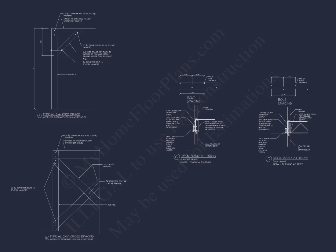 Modern Beach House CAD Blueprint with 2-Story Floor Plan