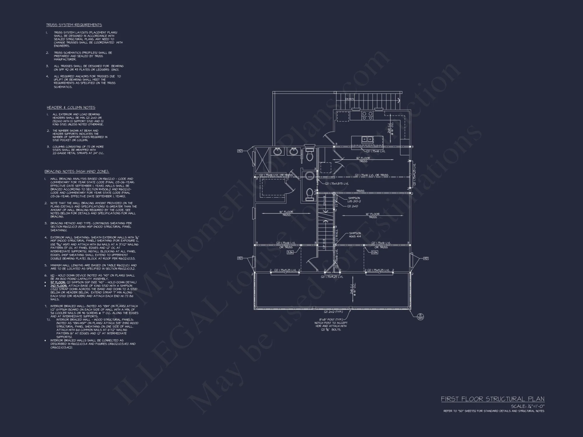 Modern Beach House CAD Blueprint with 2-Story Floor Plan
