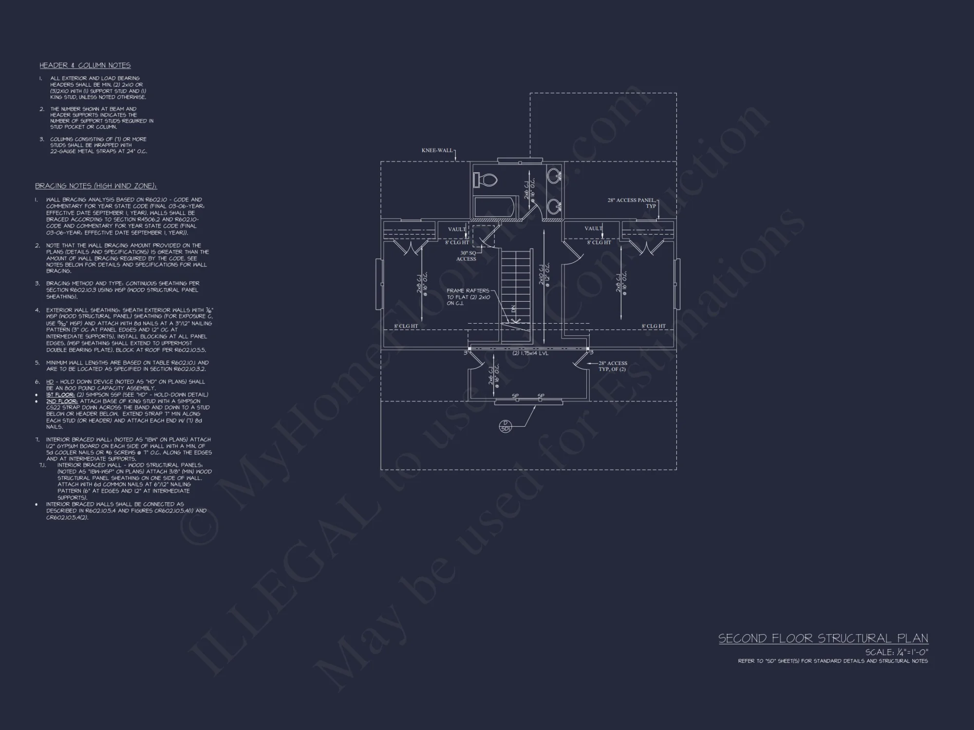 Modern Beach House CAD Blueprint with 2-Story Floor Plan