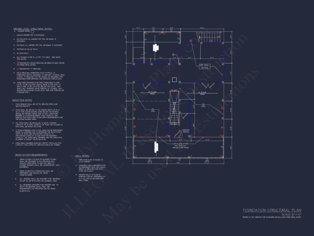 Modern Beach House CAD Blueprint with 2-Story Floor Plan