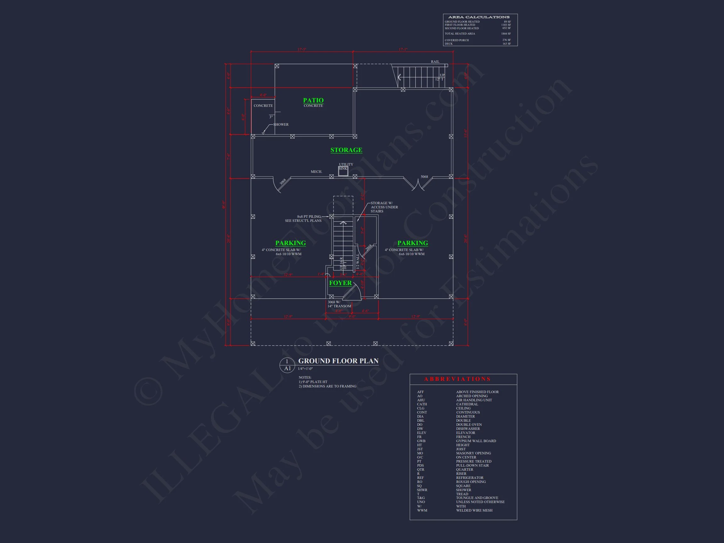 17-1845 HOUSE PLAN - Modern Beach House CAD Blueprint with 2-Story Floor Plan 5 Modern Beach House CAD Blueprint with 2-Story Floor Plan