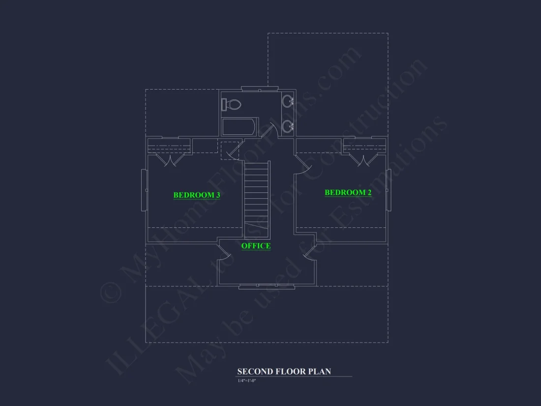 Modern Beach House CAD Blueprint with 2-Story Floor Plan