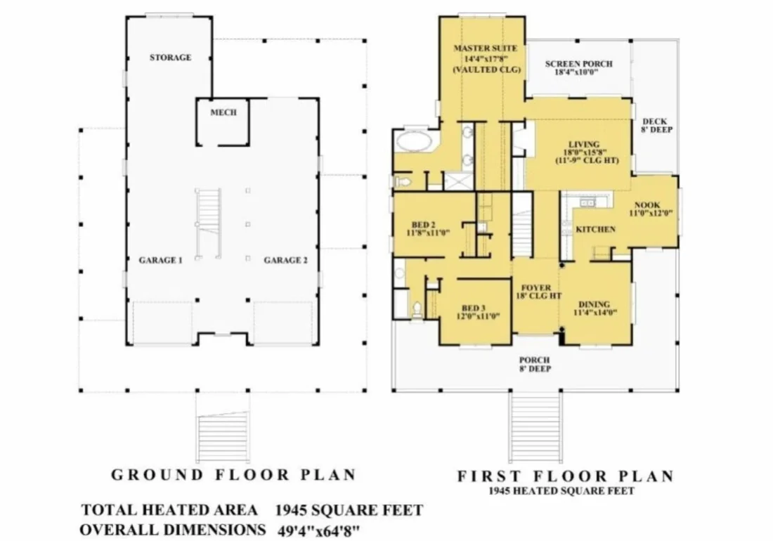 Charming house Plan With Floor Plan and Coastal Designs