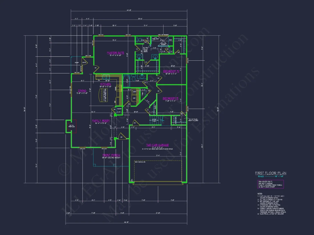 Craftsman house Plan with Open Floor Plan & 1.5 Stories