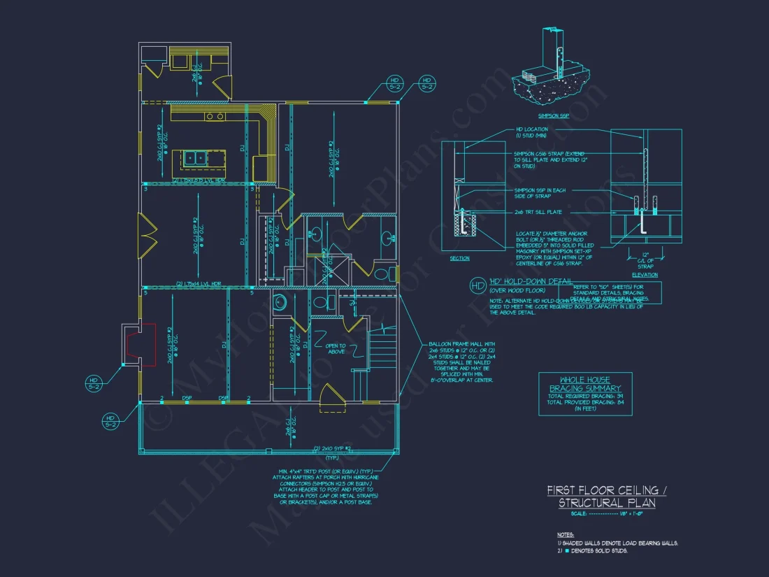 Modern Craftsman house Floor Plan with 2-Story Architecture Designs