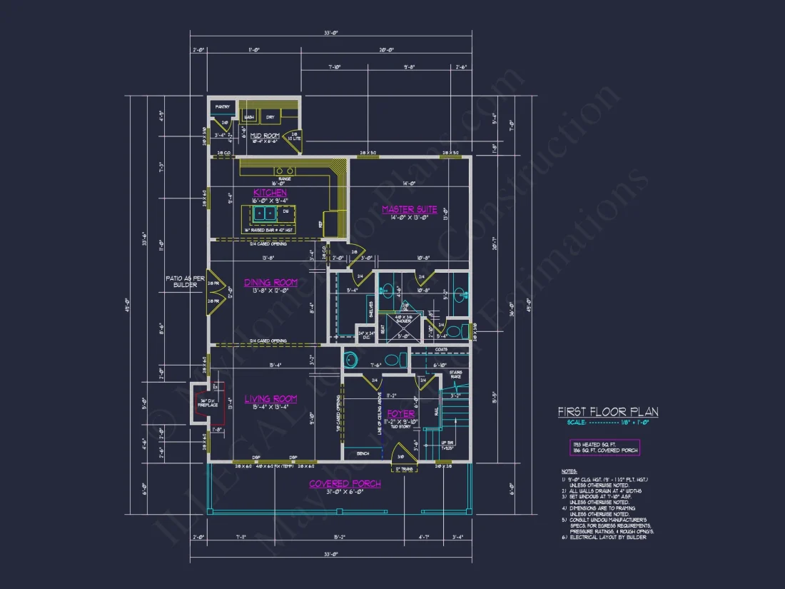 Modern Craftsman house Floor Plan with 2-Story Architecture Designs