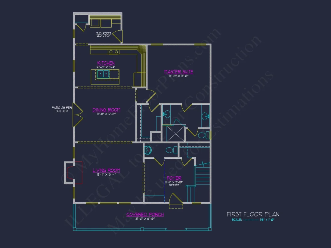 Modern Craftsman house Floor Plan with 2-Story Architecture Designs