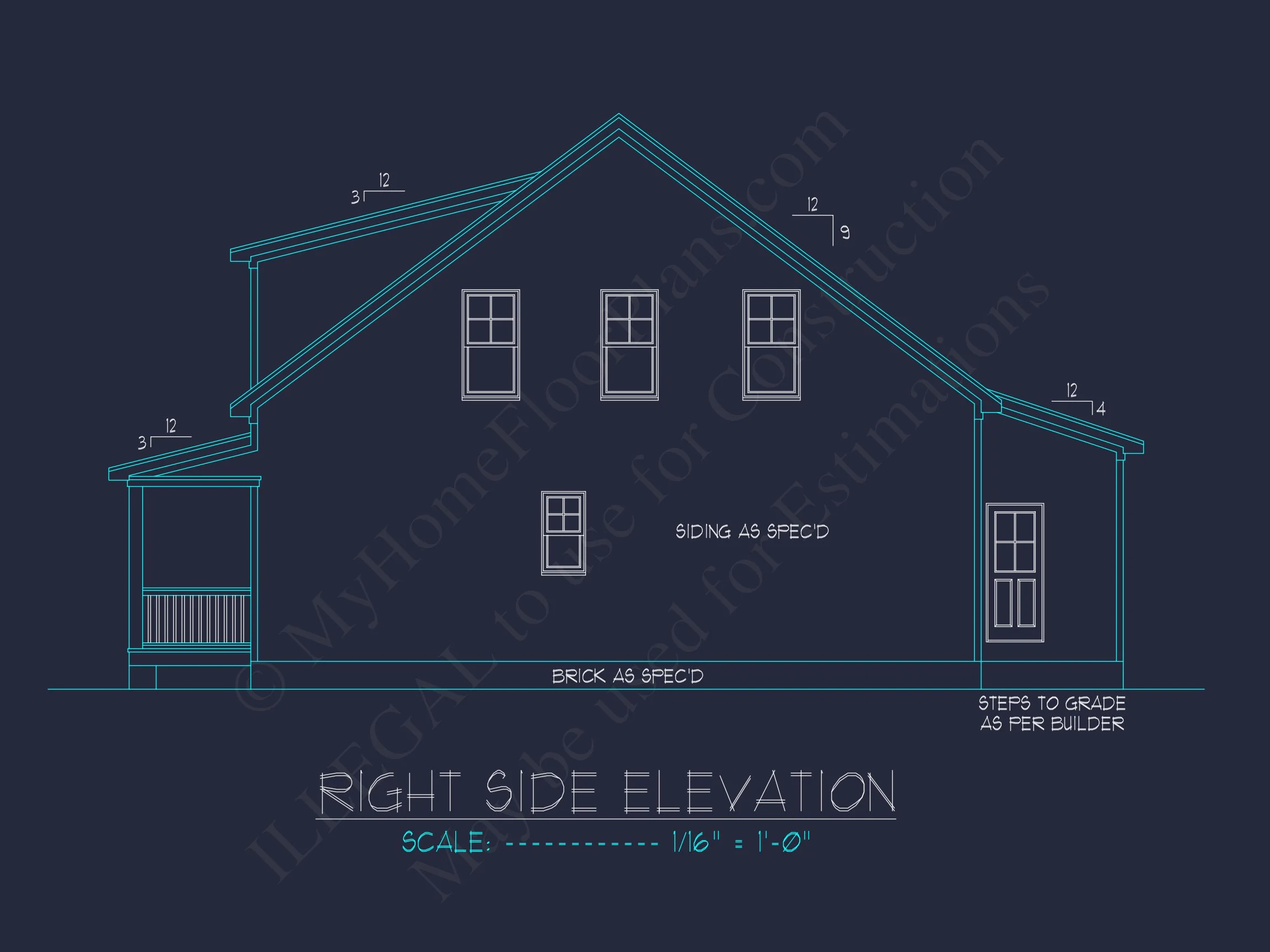 17-1040 HOUSE PLAN - Cape Cod House Plan - 3-Bed, 2-Bath, 1,450 SF 5 Modern Craftsman house Floor Plan with 2-Story Architecture Designs
