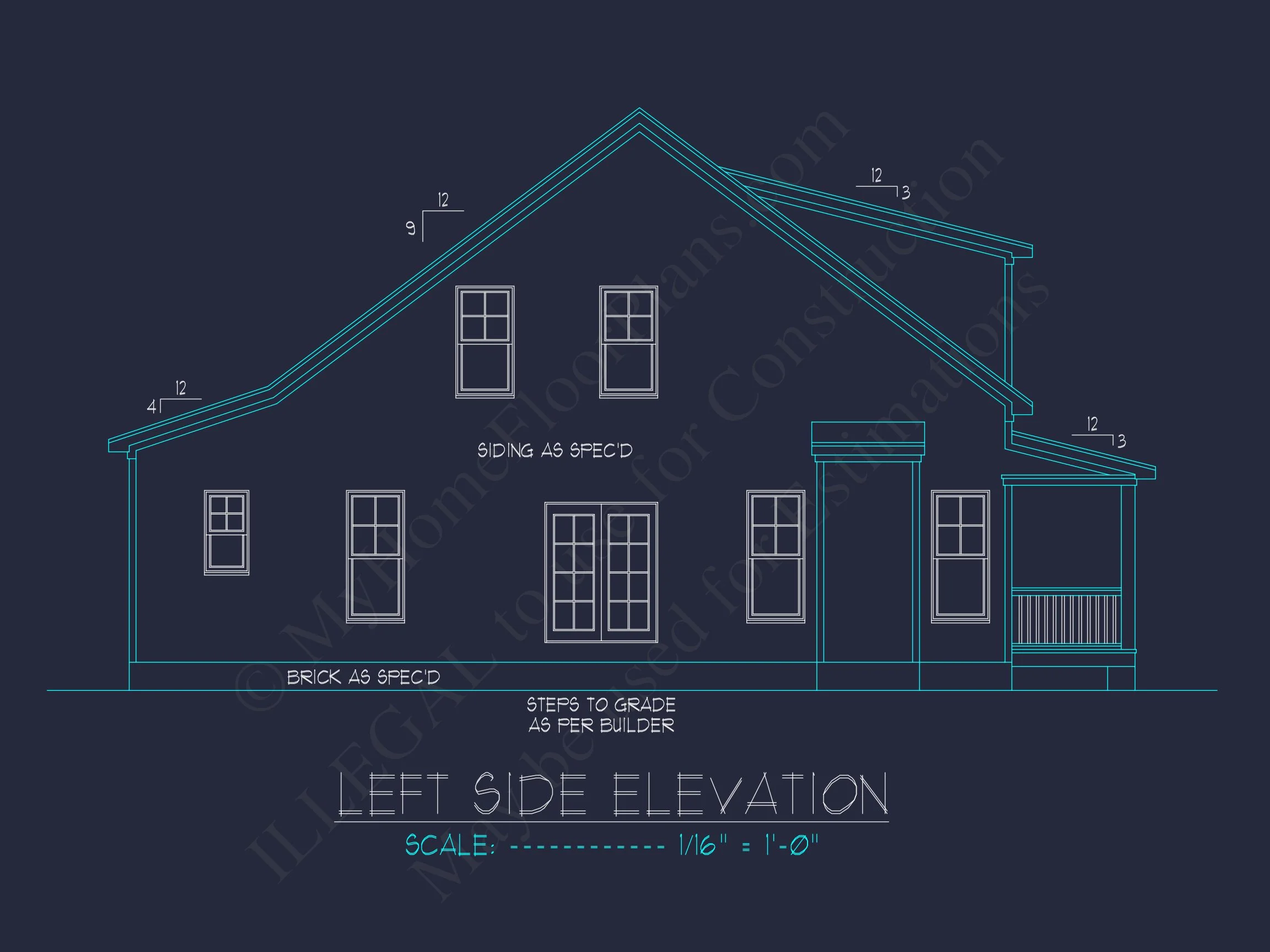 17-1040 HOUSE PLAN - Cape Cod House Plan - 3-Bed, 2-Bath, 1,450 SF 3 Modern Craftsman house Floor Plan with 2-Story Architecture Designs
