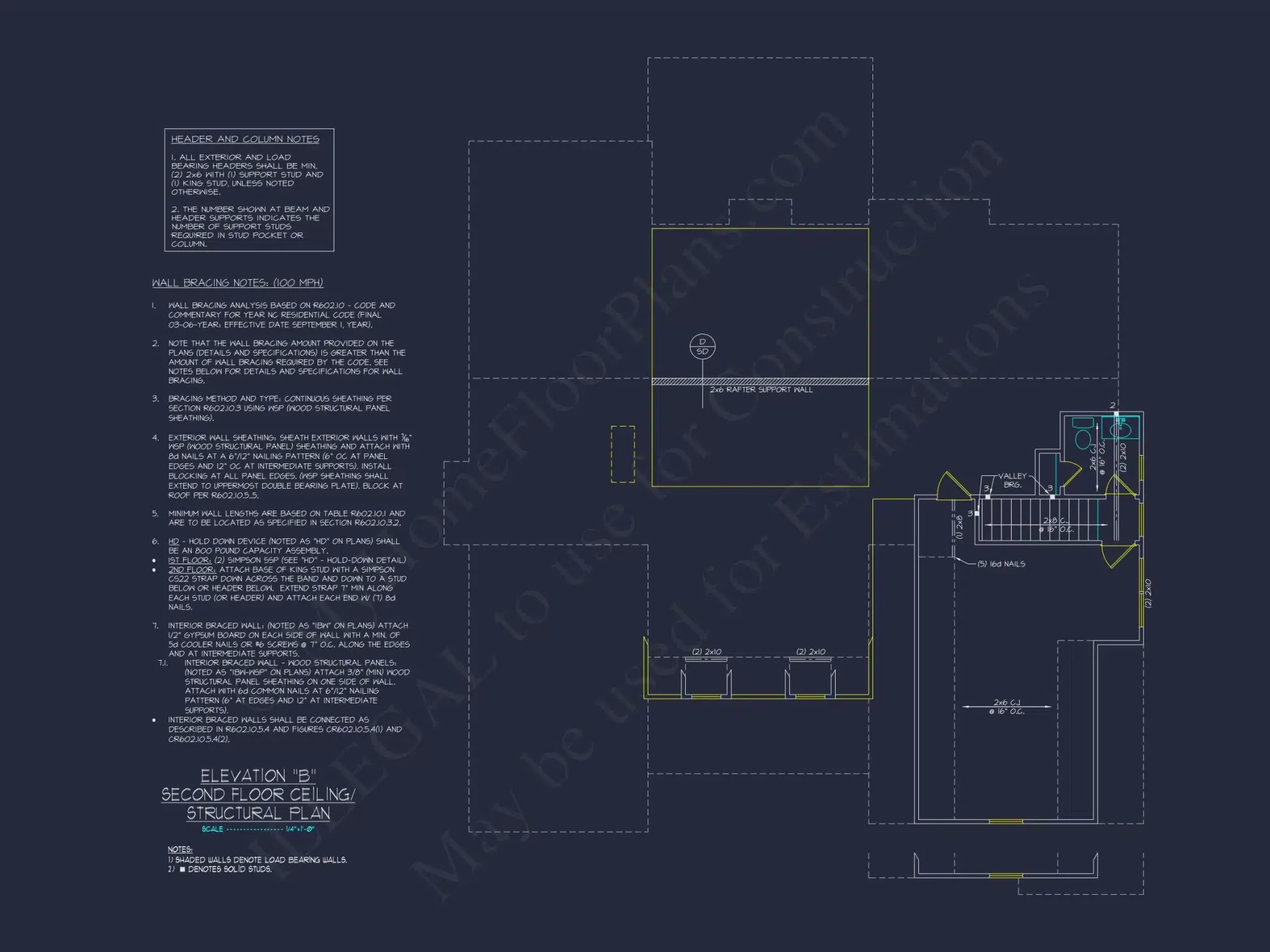 Craftsman house Plan with 2-Story Design and CAD Blueprint