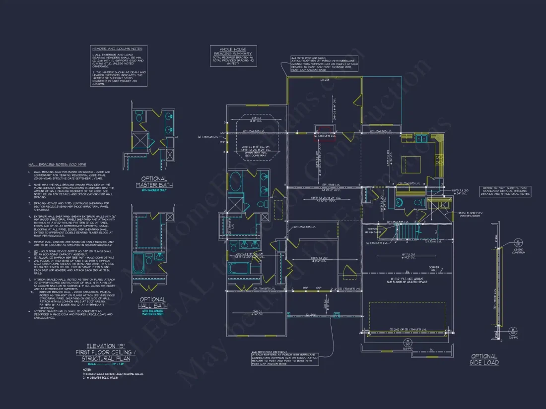 Craftsman house Plan with 2-Story Design and CAD Blueprint