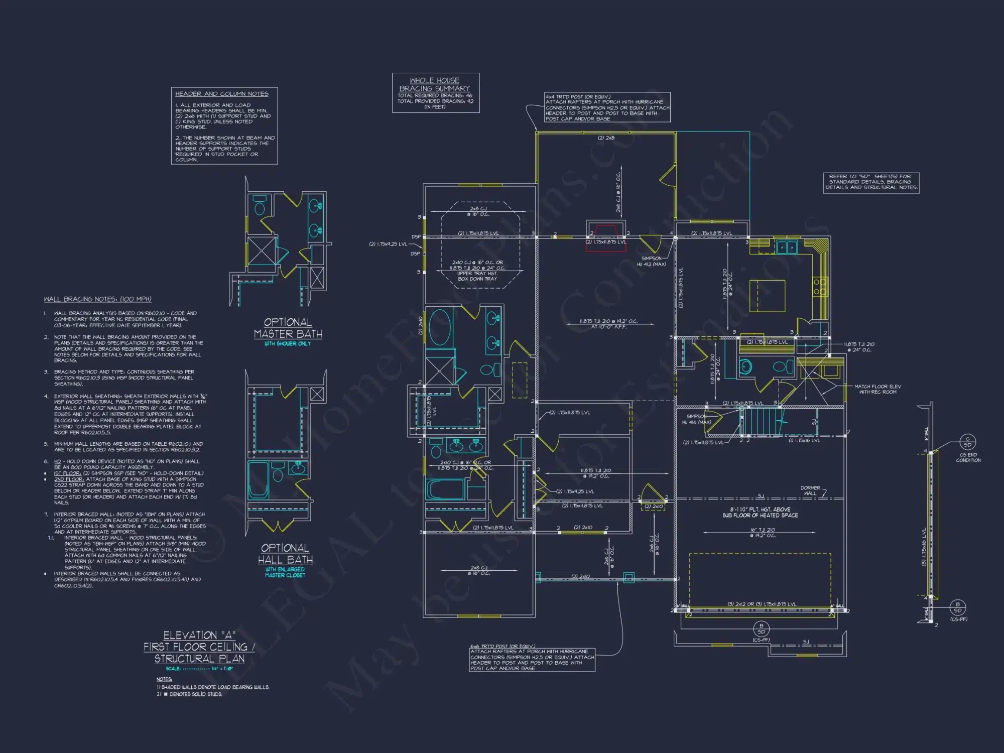Craftsman house Plan with 2-Story Design and CAD Blueprint