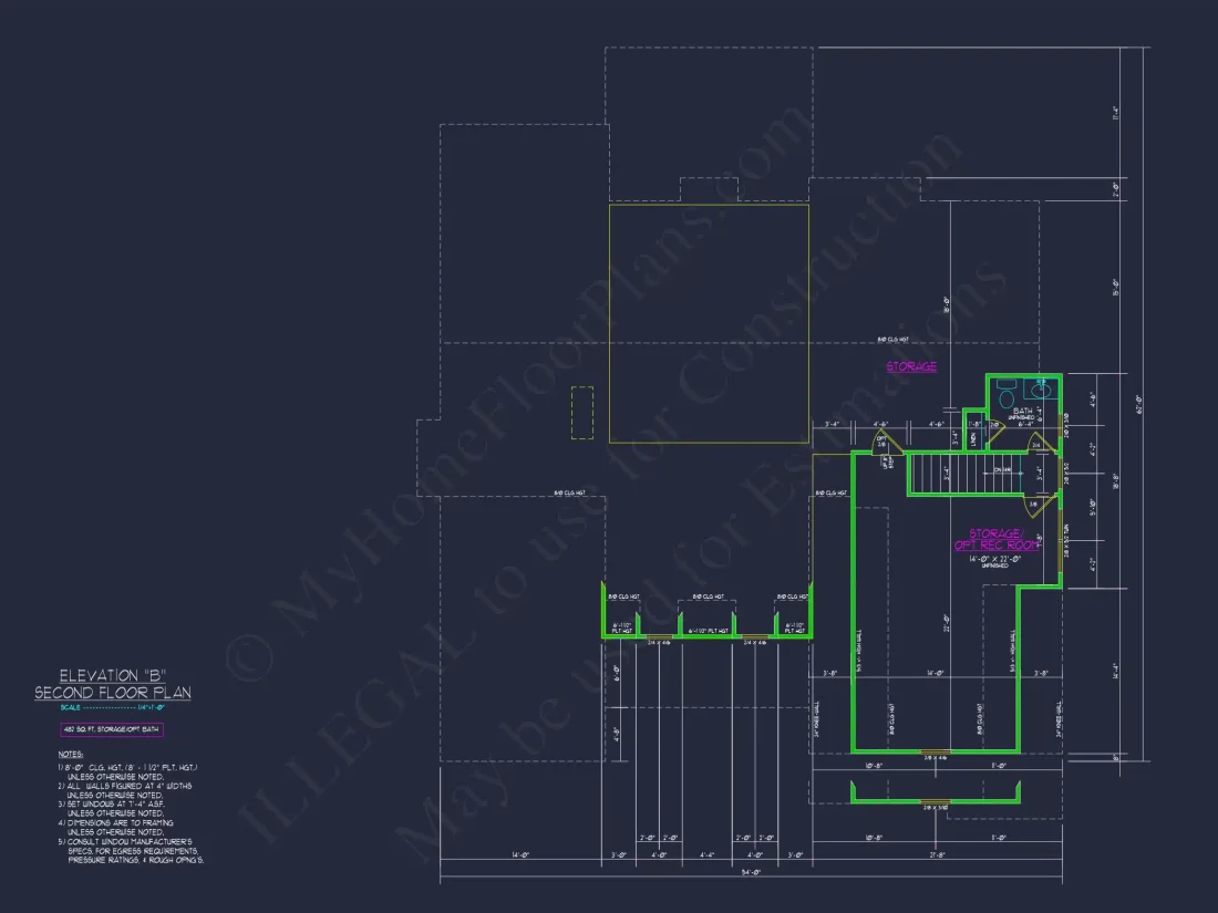Craftsman house Plan with 2-Story Design and CAD Blueprint