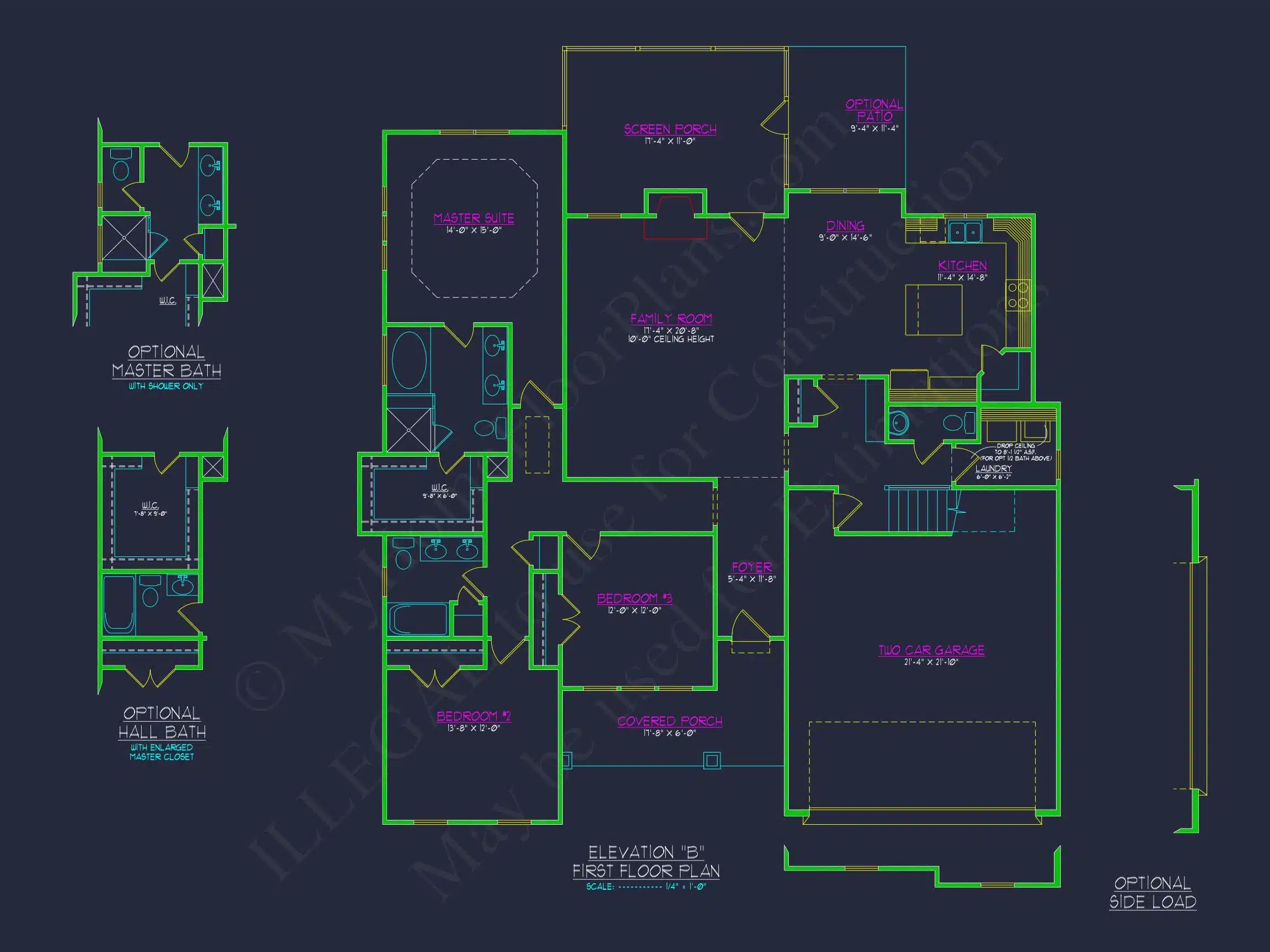 Craftsman house Plan with 2-Story Design and CAD Blueprint