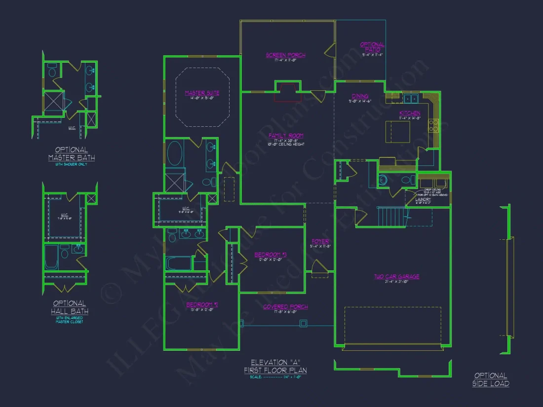Craftsman house Plan with 2-Story Design and CAD Blueprint