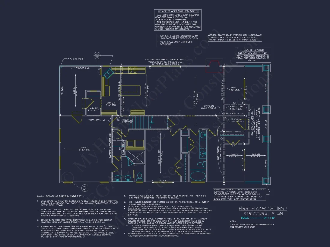 Craftsman house Plan with Spacious Floor Layout and Detailed CAD Designs