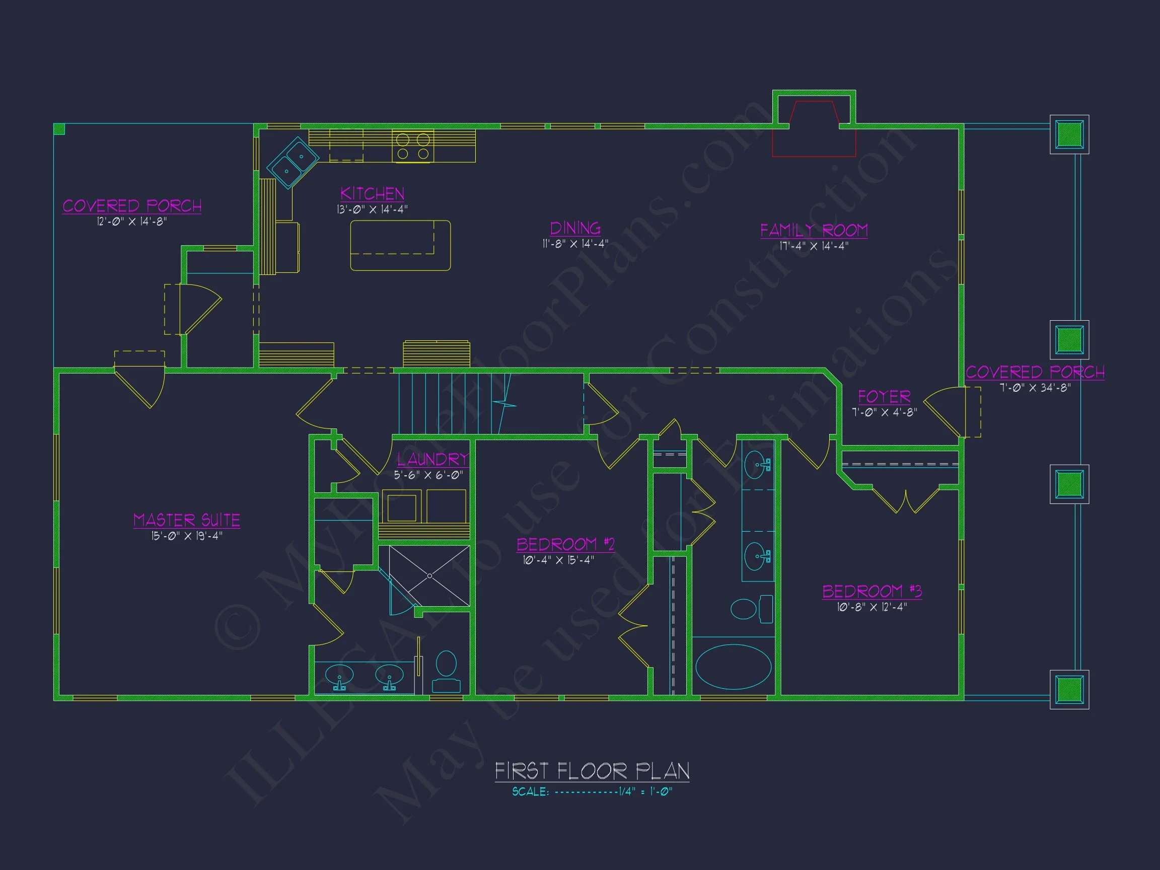 16-1692 HOUSE PLAN - Traditional Cottage Home Plan - 3-Bed, 2-Bath, 1,600 SF 3 Craftsman house Plan with Spacious Floor Layout and Detailed CAD Designs