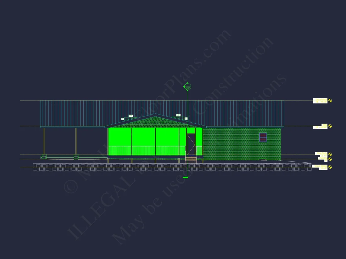 Craftsman Ranch house Plan: 3-Bed, 2-Bath Floor Blueprint