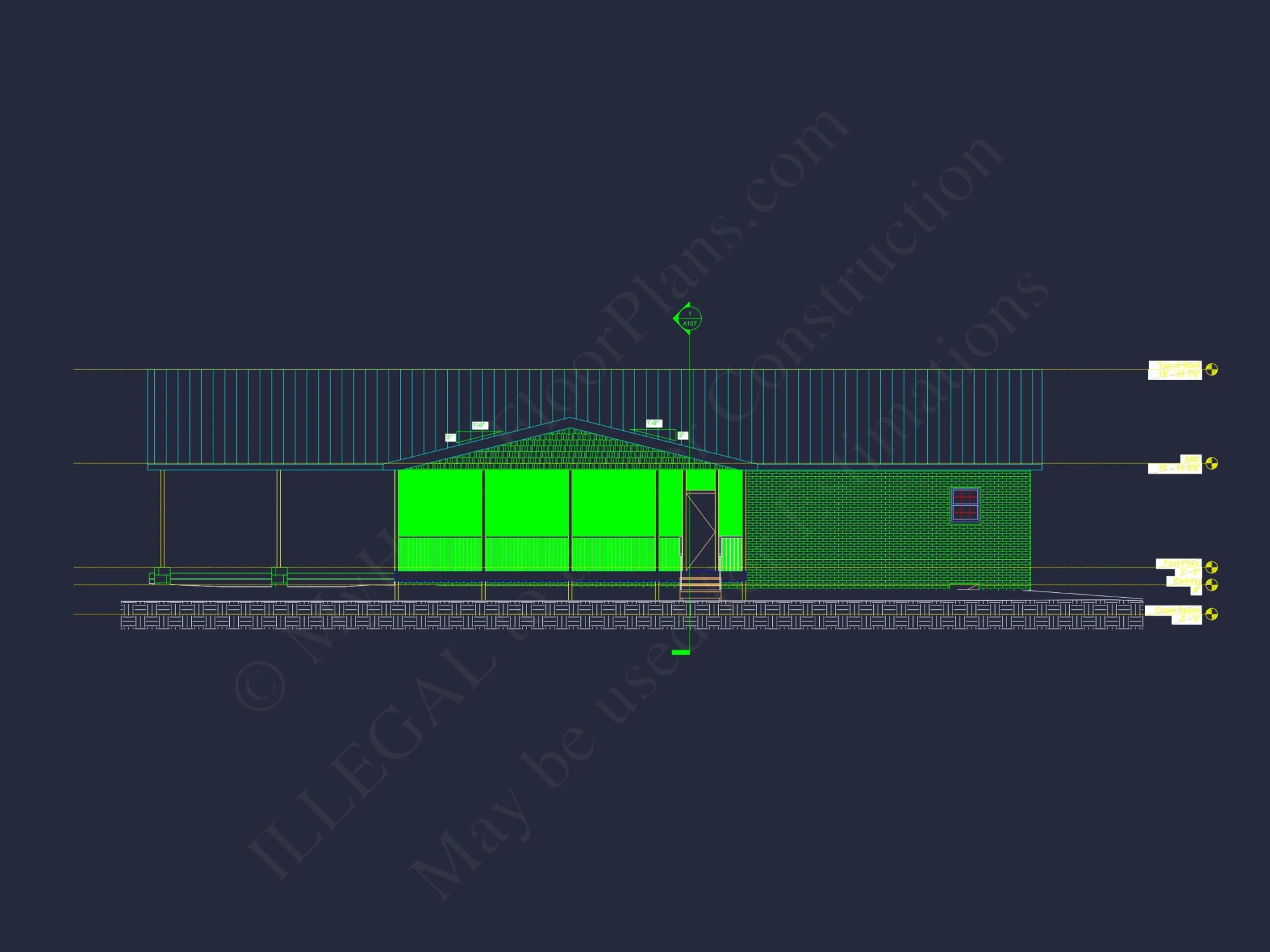 Craftsman Ranch house Plan: 3-Bed, 2-Bath Floor Blueprint