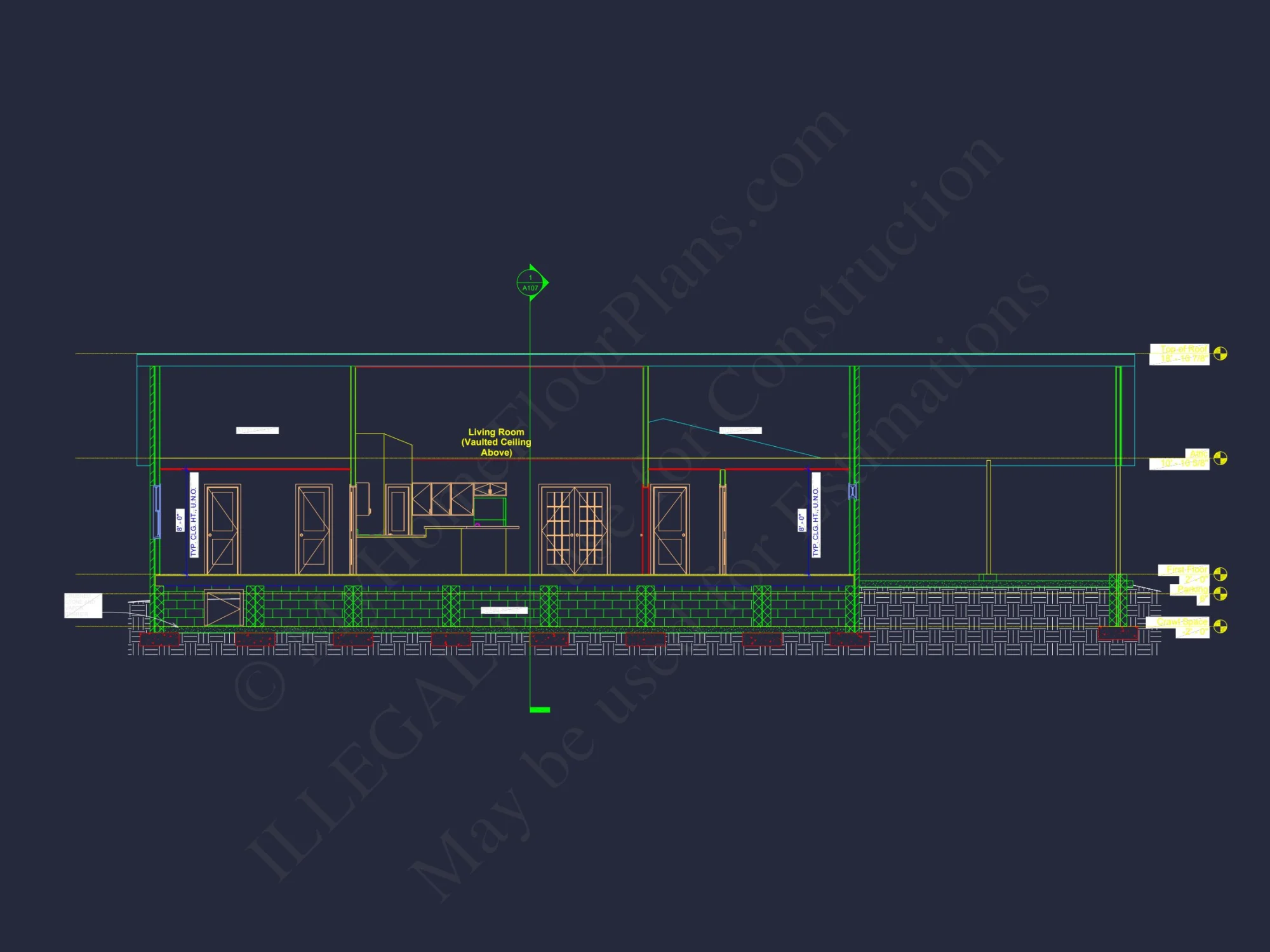 Craftsman Ranch house Plan: 3-Bed, 2-Bath Floor Blueprint