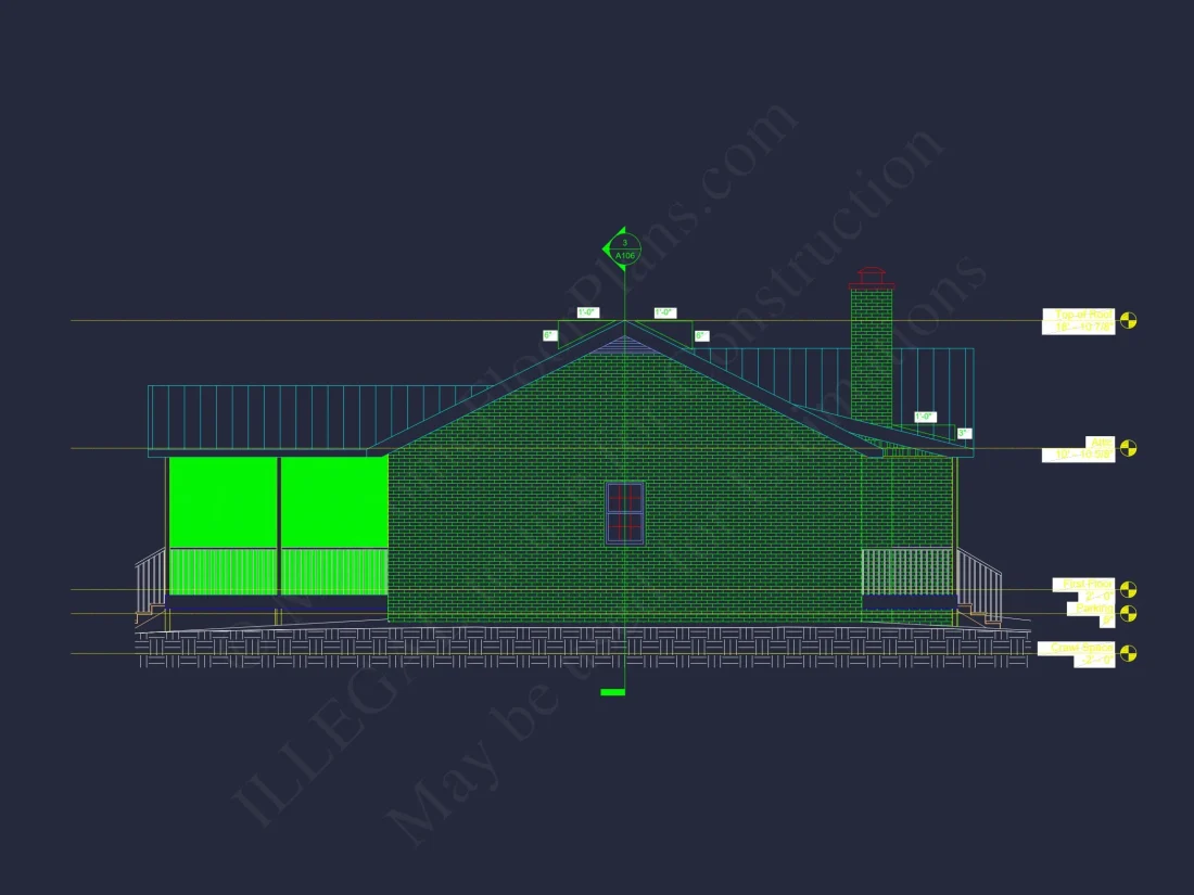 Craftsman Ranch house Plan: 3-Bed, 2-Bath Floor Blueprint