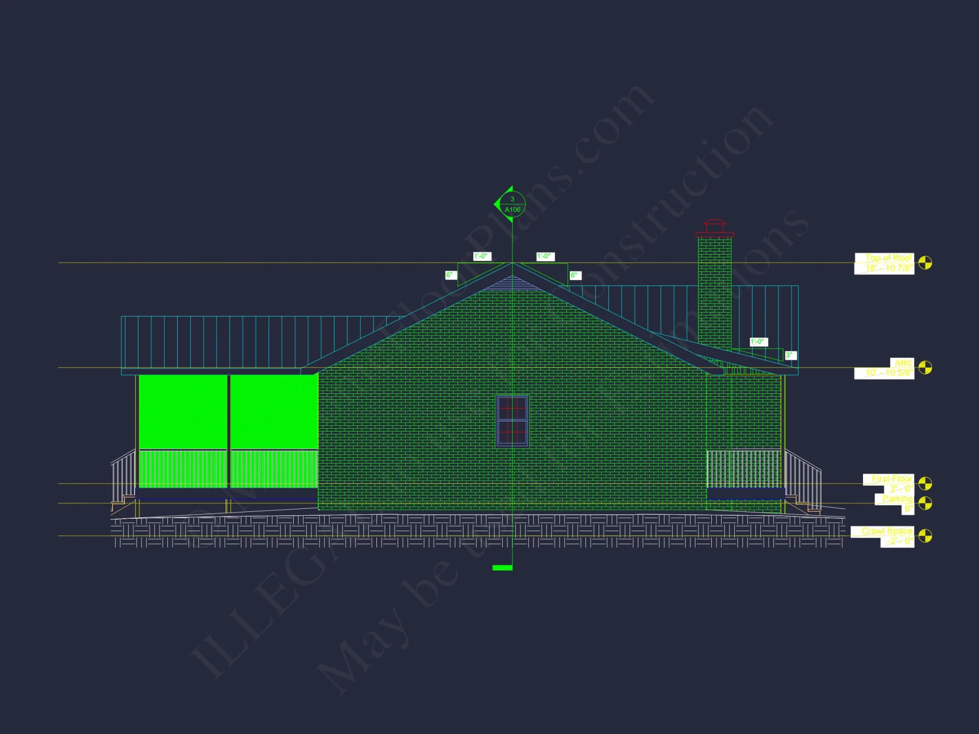 Craftsman Ranch house Plan: 3-Bed, 2-Bath Floor Blueprint