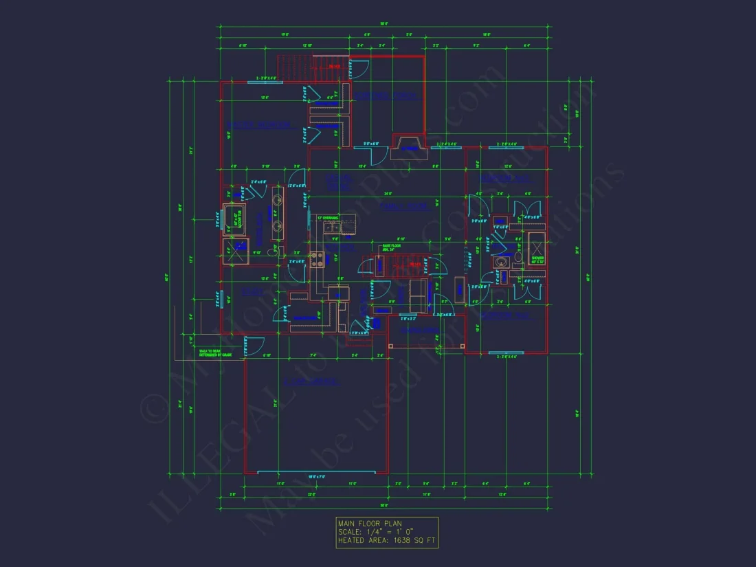 Efficient house Plan: Detailed Floor Plan with CAD Designs