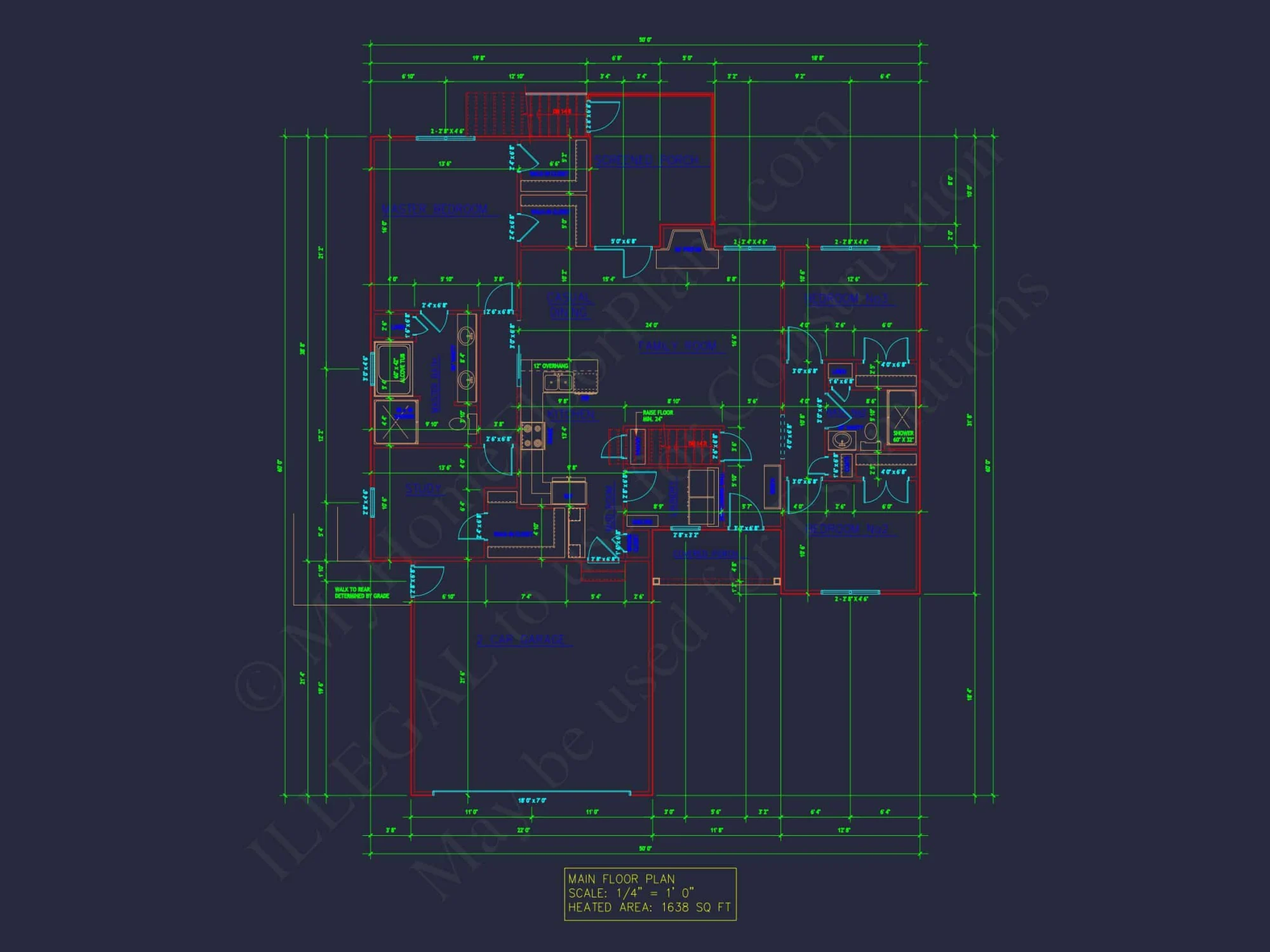 Efficient house Plan: Detailed Floor Plan with CAD Designs
