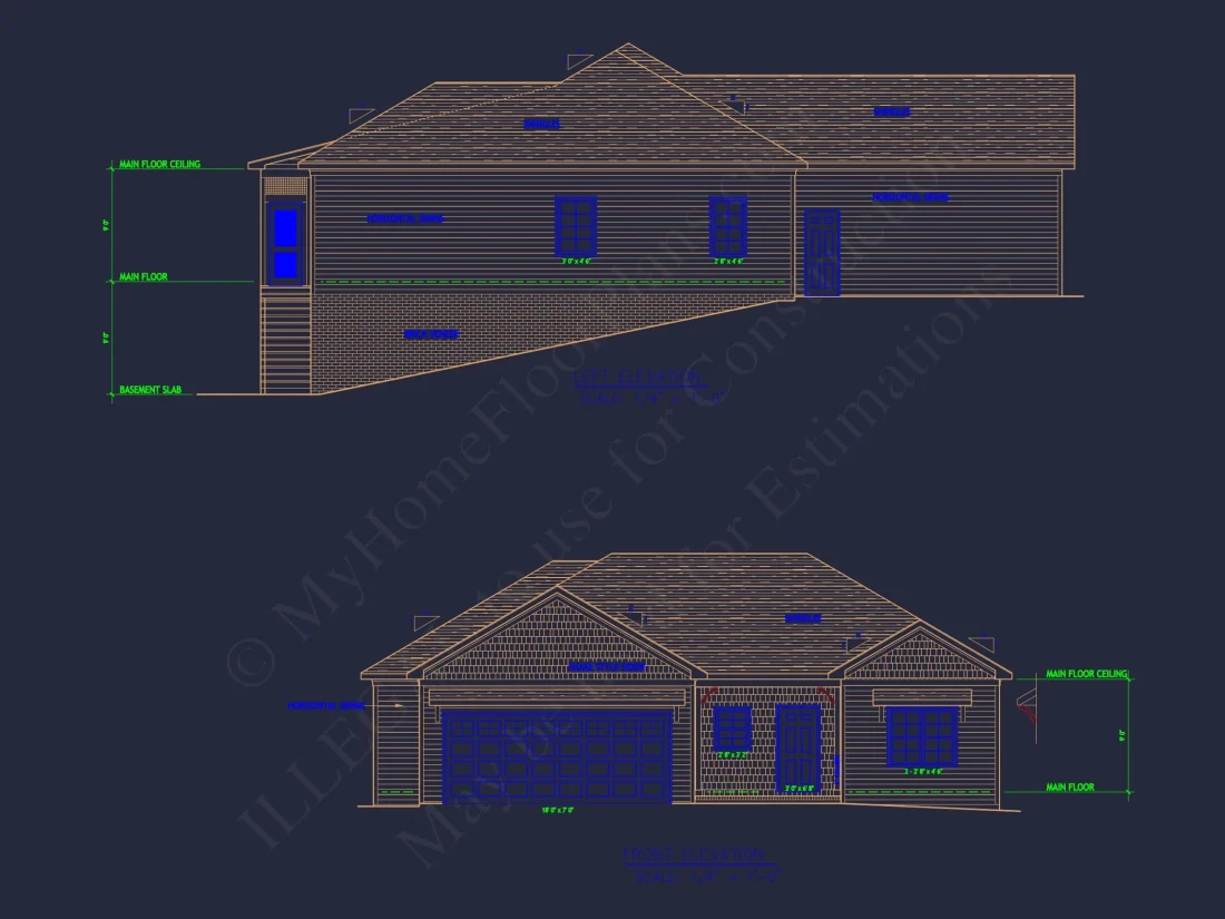 Efficient house Plan: Detailed Floor Plan with CAD Designs