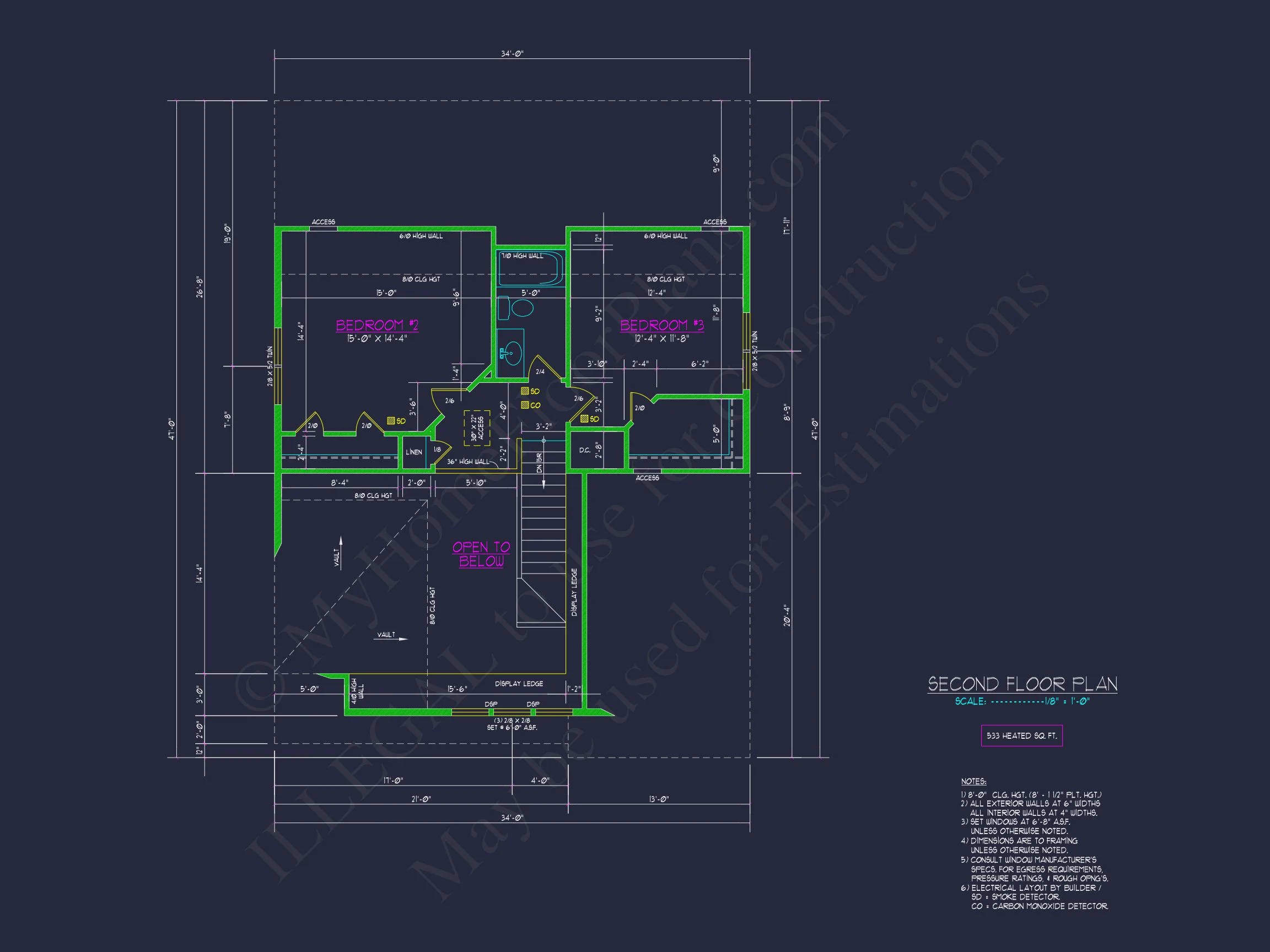 Craftsman house Plan with 1.5 Floors, Open Floor Layout