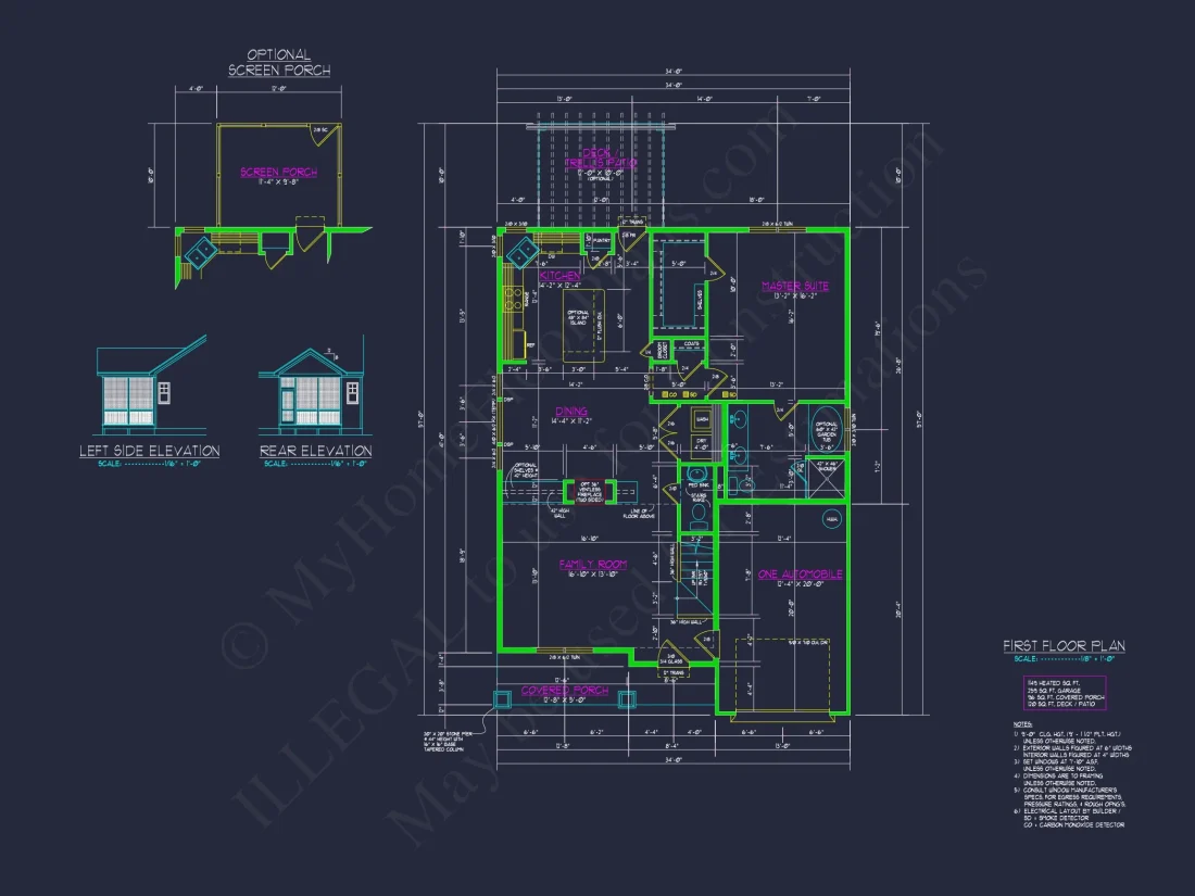 Craftsman house Plan with 1.5 Floors, Open Floor Layout