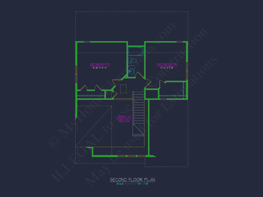 Craftsman house Plan with 1.5 Floors, Open Floor Layout