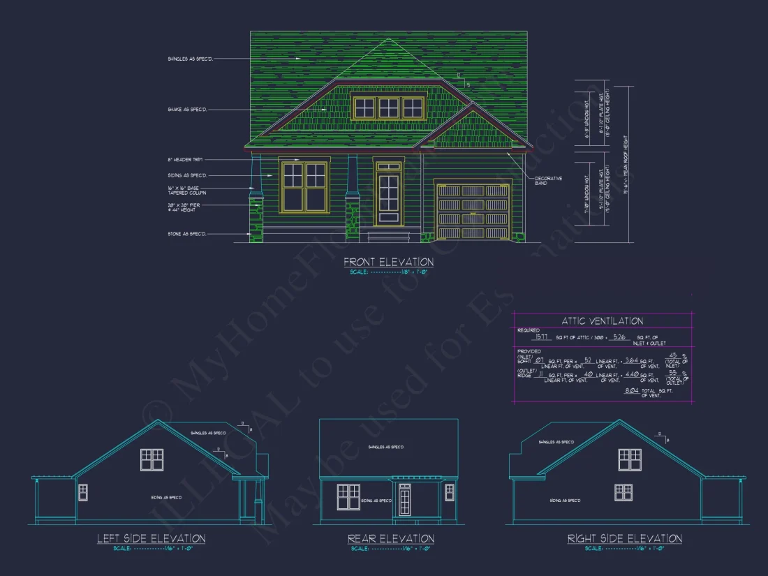 Craftsman house Plan with 1.5 Floors, Open Floor Layout
