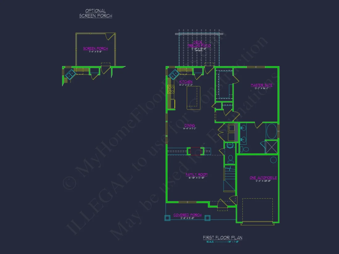 Craftsman house Plan with 1.5 Floors, Open Floor Layout