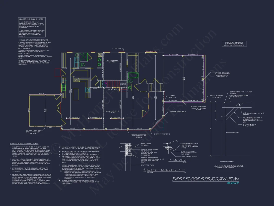 Craftsman house Plan with 2 Story Floor Plan & CAD Designs