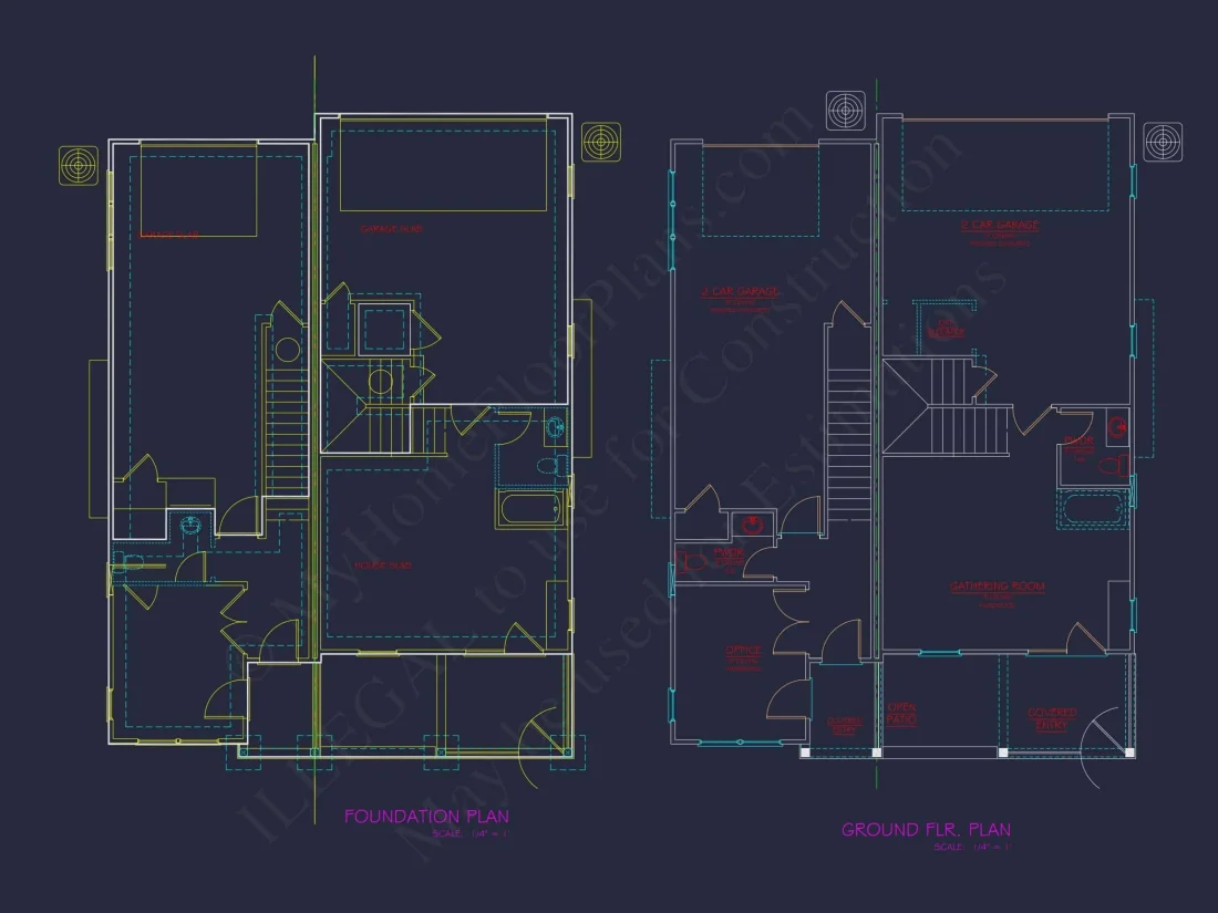 Spacious Duplex house Plans with Architectural Designs Blueprint