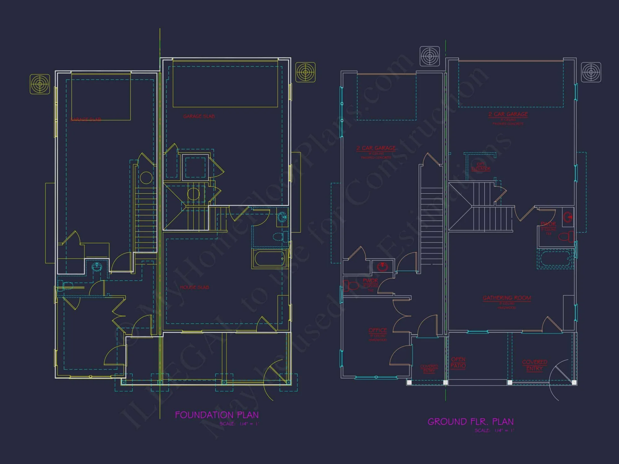 Spacious Duplex house Plans with Architectural Designs Blueprint