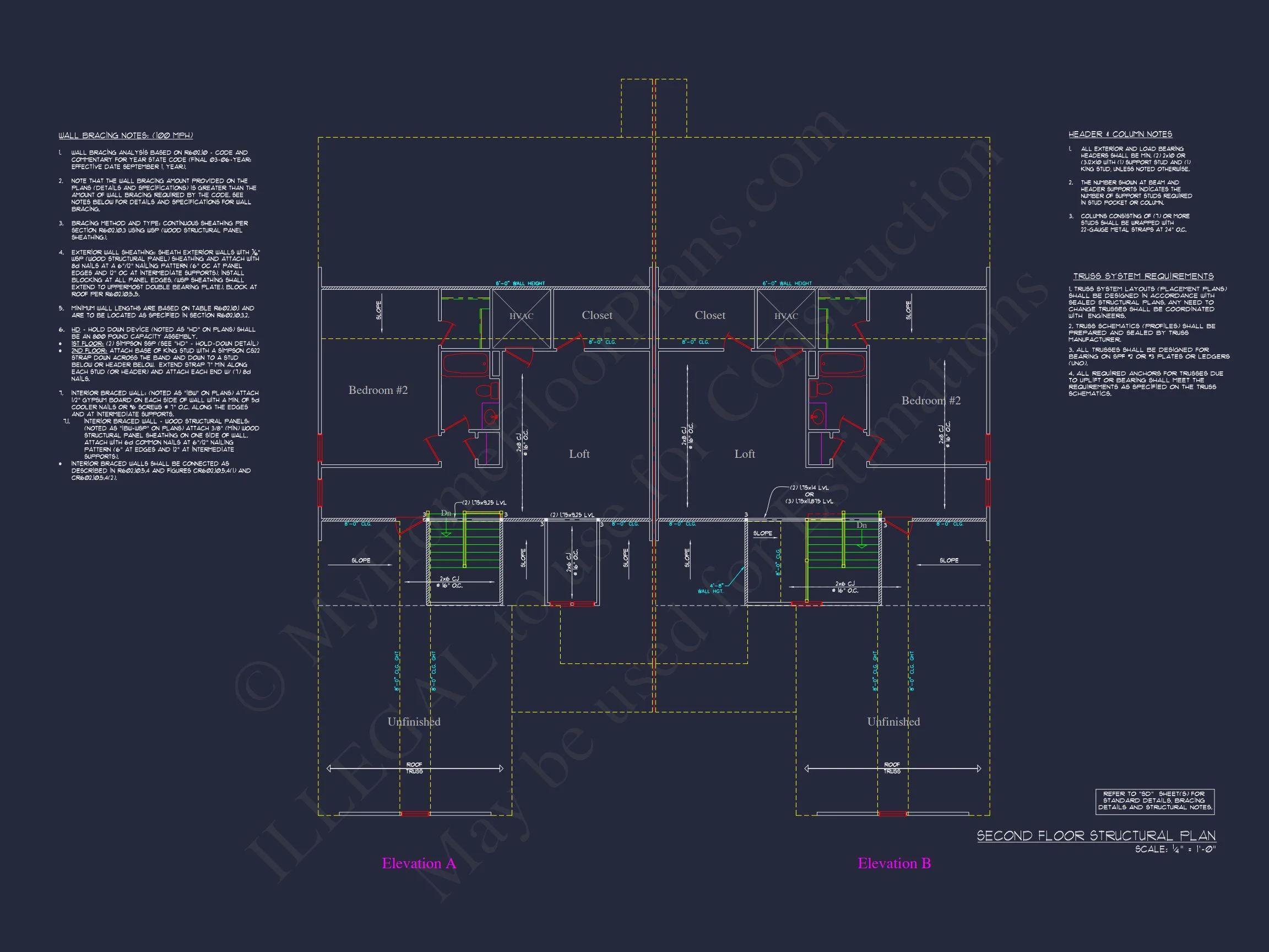 16-1064 HOUSE PLAN - Traditional Ranch House Plan - 3-Bed, 2-Bath, 2,600 SF 12 Stunning Duplex house Plan with CAD Designs and Blueprints