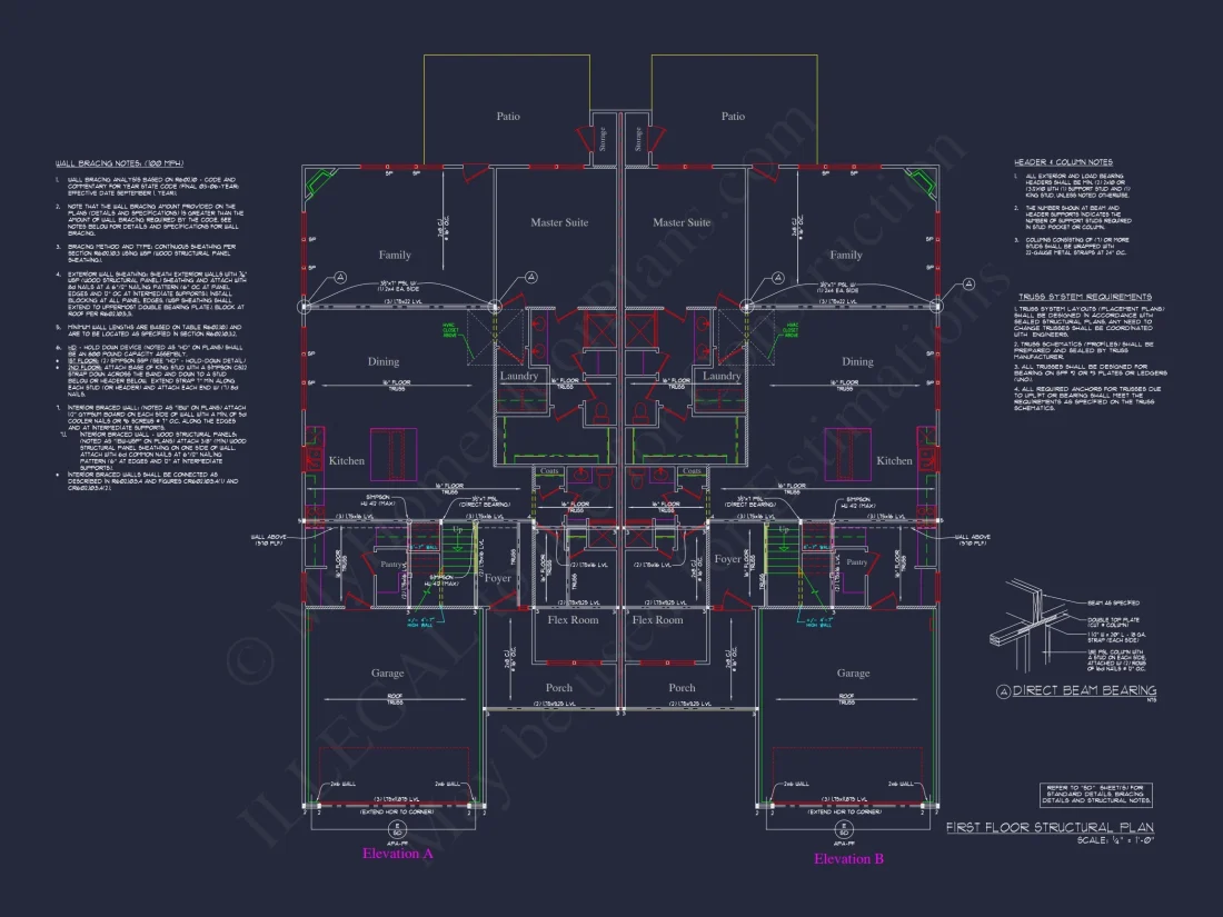 Stunning Duplex house Plan with CAD Designs and Blueprints