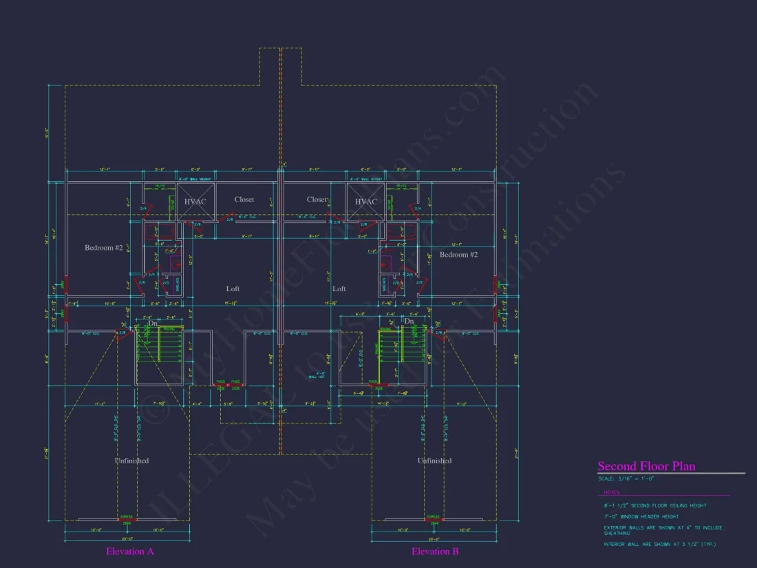 Stunning Duplex house Plan with CAD Designs and Blueprints