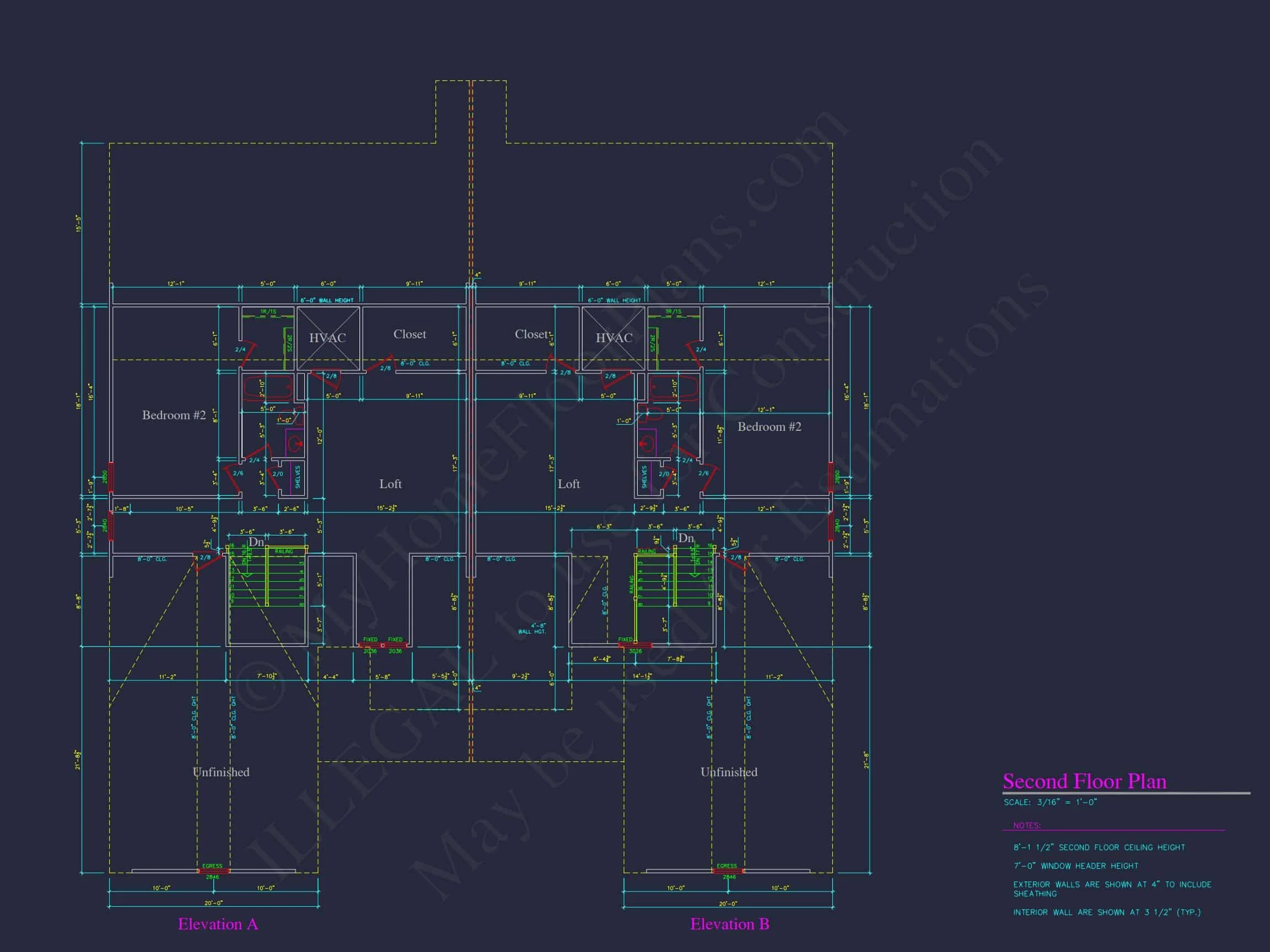 16-1064 HOUSE PLAN - Traditional Ranch House Plan - 3-Bed, 2-Bath, 2,600 SF 9 Stunning Duplex house Plan with CAD Designs and Blueprints