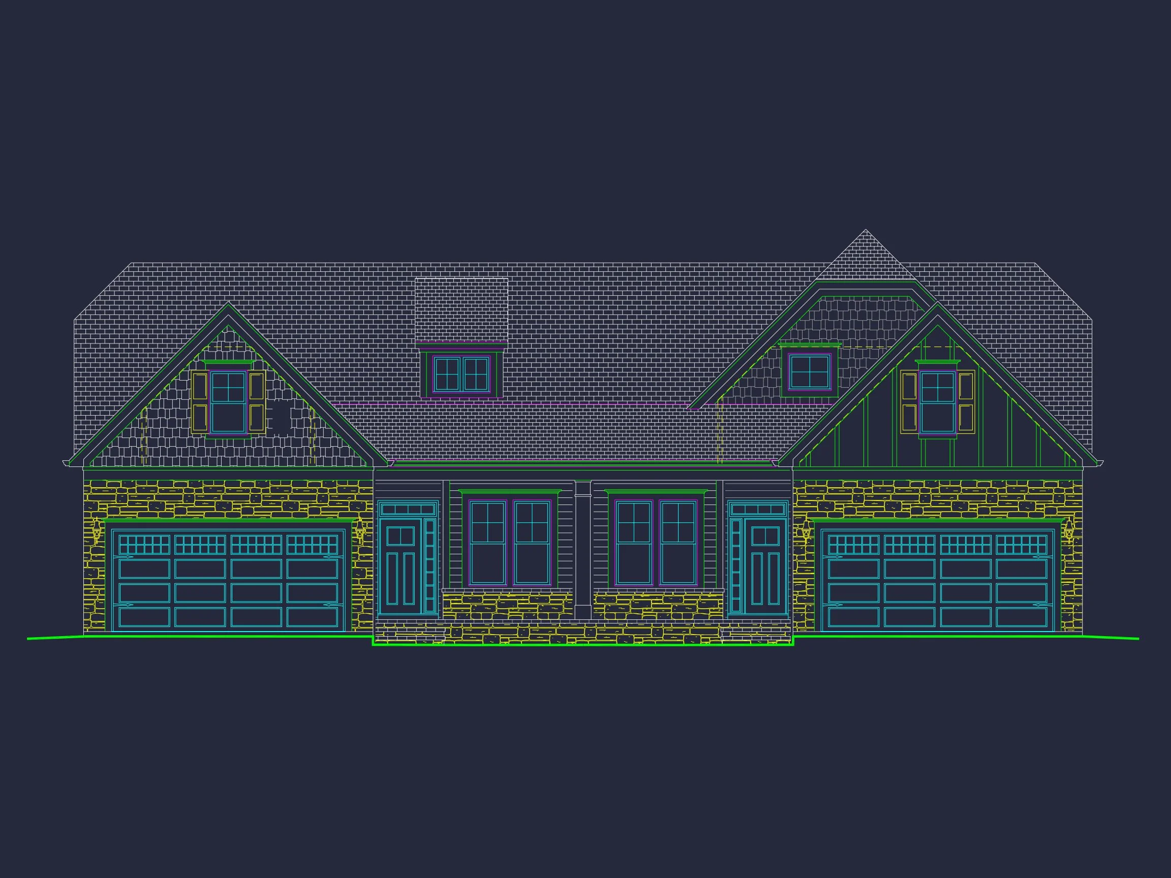 16-1064 HOUSE PLAN - Traditional Ranch House Plan - 3-Bed, 2-Bath, 2,600 SF 3 Stunning Duplex house Plan with CAD Designs and Blueprints